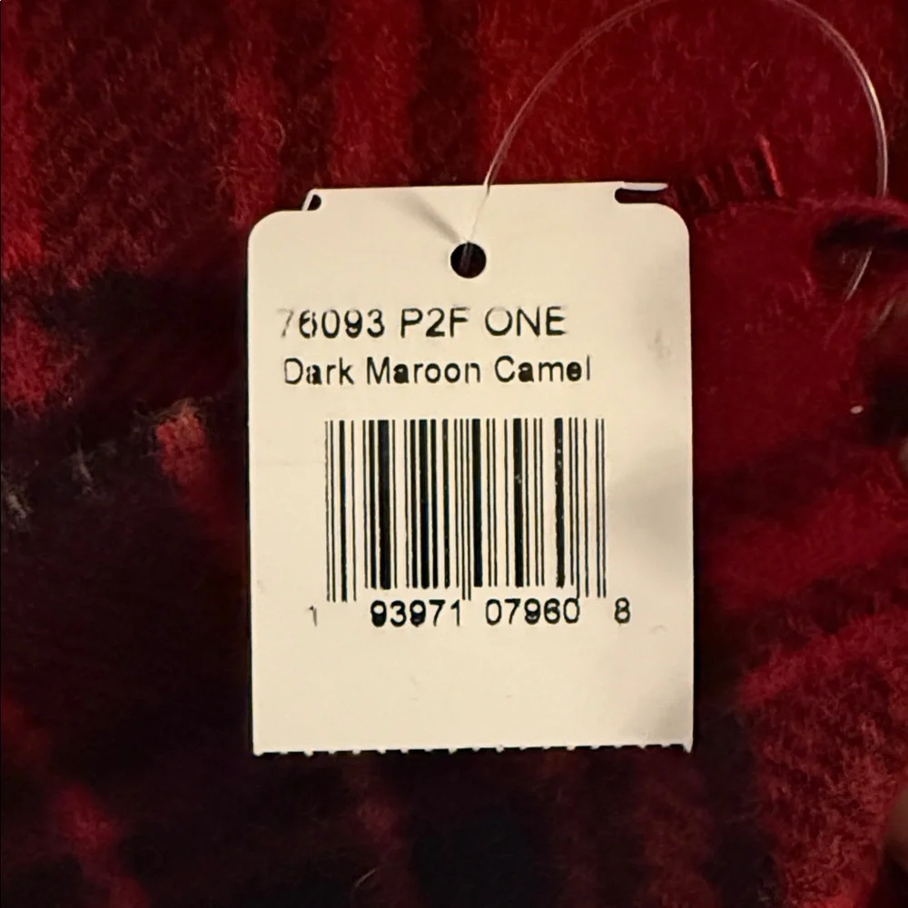Coach Red and Black Plaid Scarf - Picture 3 of 3